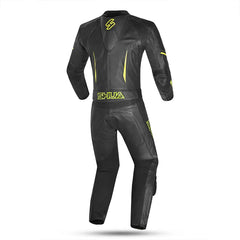 Shua Infinity Nero Giallo/Flu 1PC Tute da Moto in Pelle Uomo back