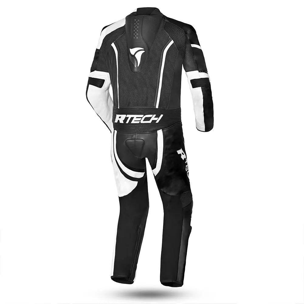 R-TECH HAWK TUTA MOTO IN PELLE 1 PEZZO UOMO NERO/BIANCO 