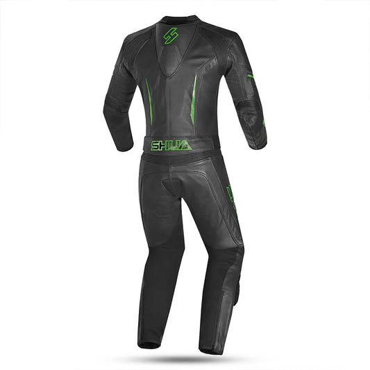 Shua Infinity Tuta Moto 2 pezzi Nero/Verde back