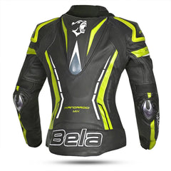 Bela Rocket Nero Giallo donna Giacca (Pelle Di Canguro Mix) back
