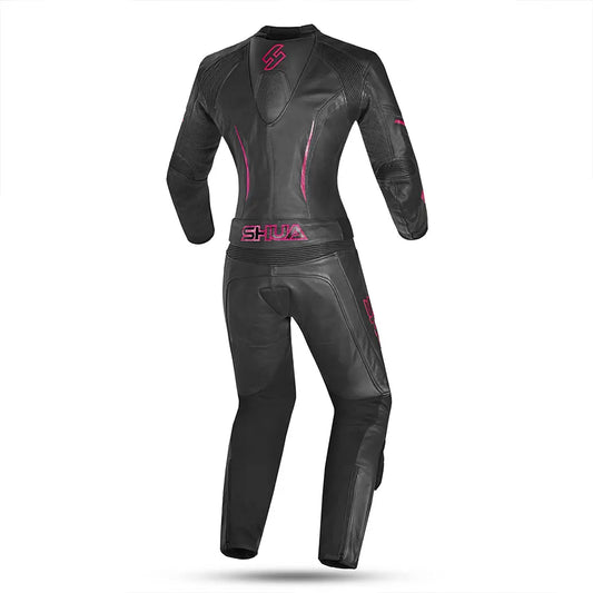 Shua Infinity Tuta Moto donna 2 pezzi Nero/fushia back