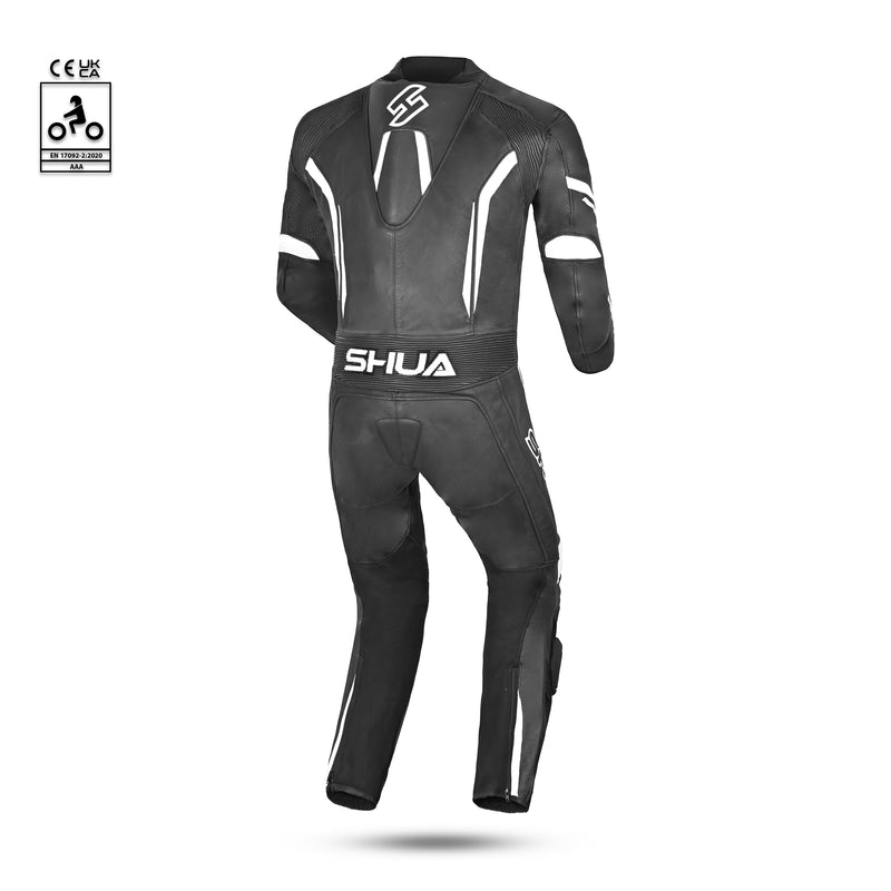 Shua Infinity Nero Bianco 1PC Tute da Moto in Pelle Uomo SOLO ONLINE