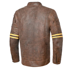 Bela Royal Rider Giacca in pelle vintage marrone/beige 