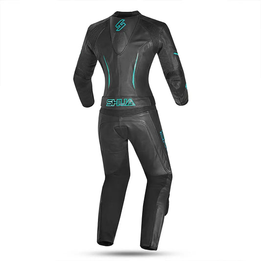 Shua Infinity Tuta Moto donna 2 pezzi Nero/terquise back