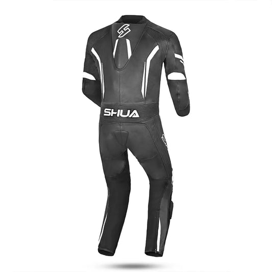 Shua Infinity Nero Bianco 1PC Tute da Moto in Pelle Uomo