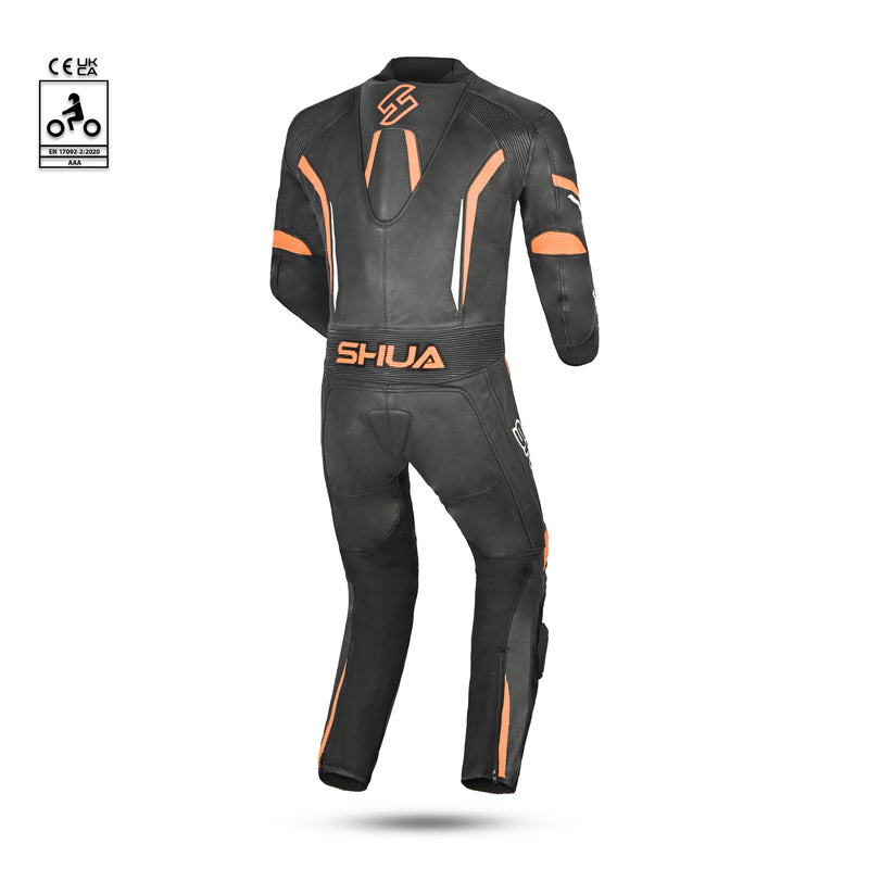 Shua Infinity Nero Arancia 1PC Tute da Moto in Pelle Uomo