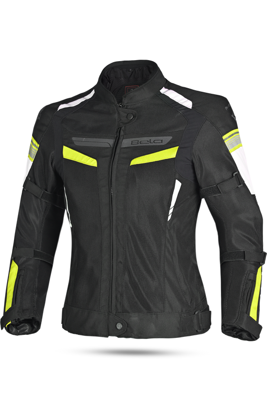 BELA Giacca moto SPRINTER 2 strati Donna Nero Giallo Flu 