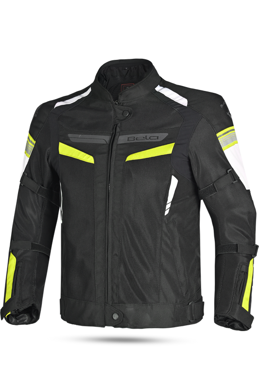 BELA Giacca moto SPRINTER 2 strati Uomo Nero Giallo Flu 