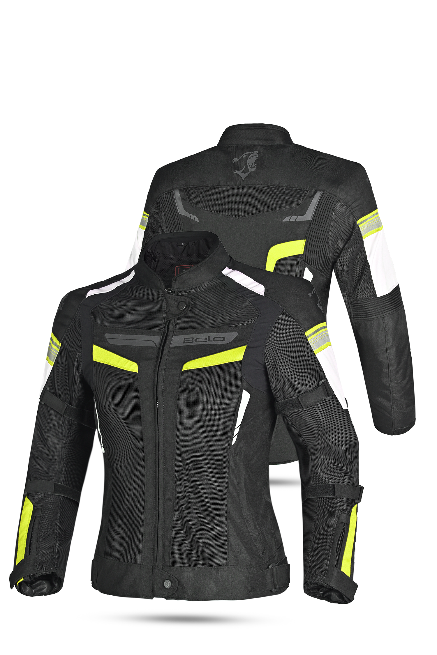 BELA Giacca moto SPRINTER 2 strati Donna Nero Giallo Flu 