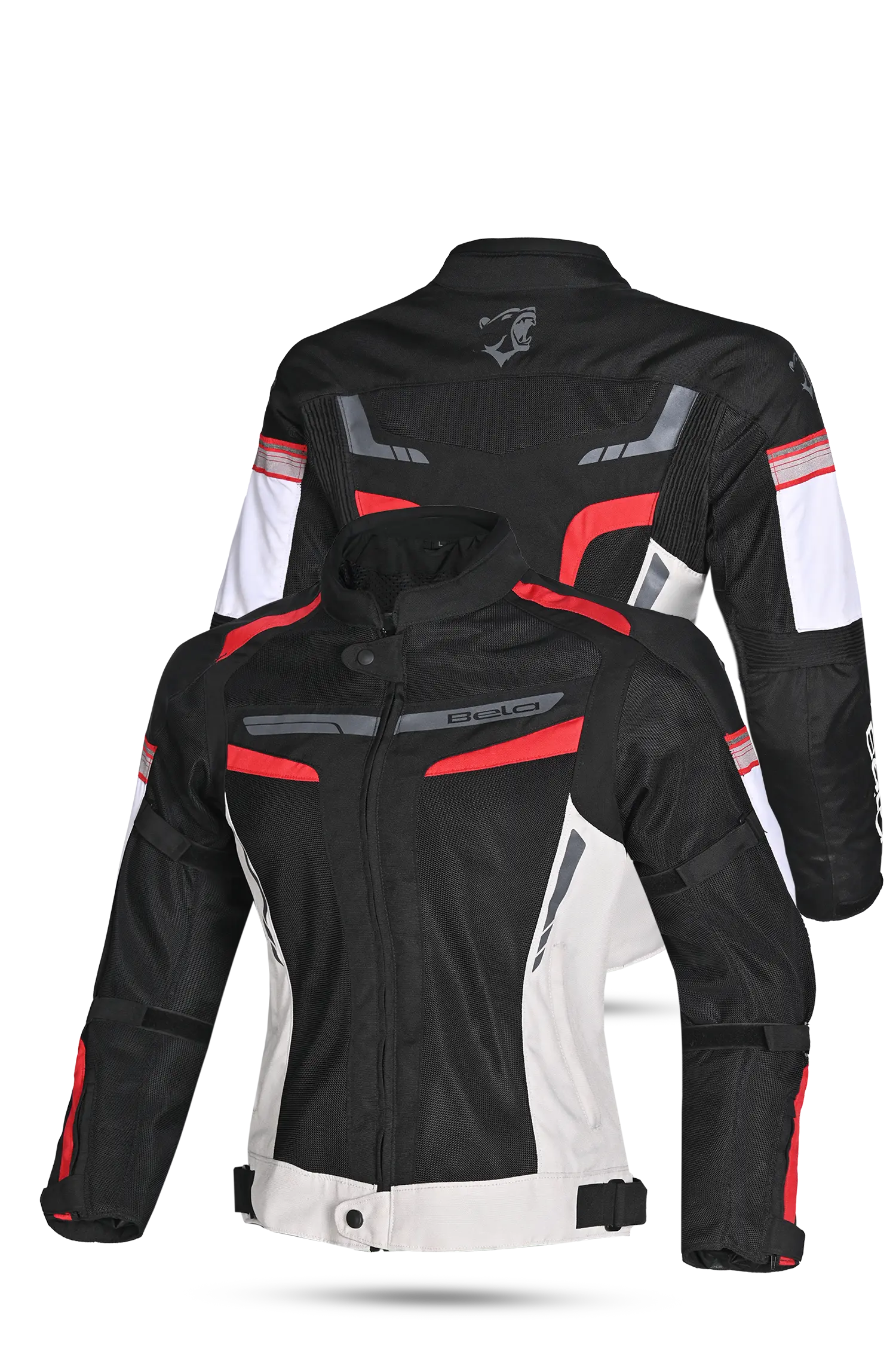Bela Sprinter Giacca moto per donna Nero/Ghiaccio/Rosso 