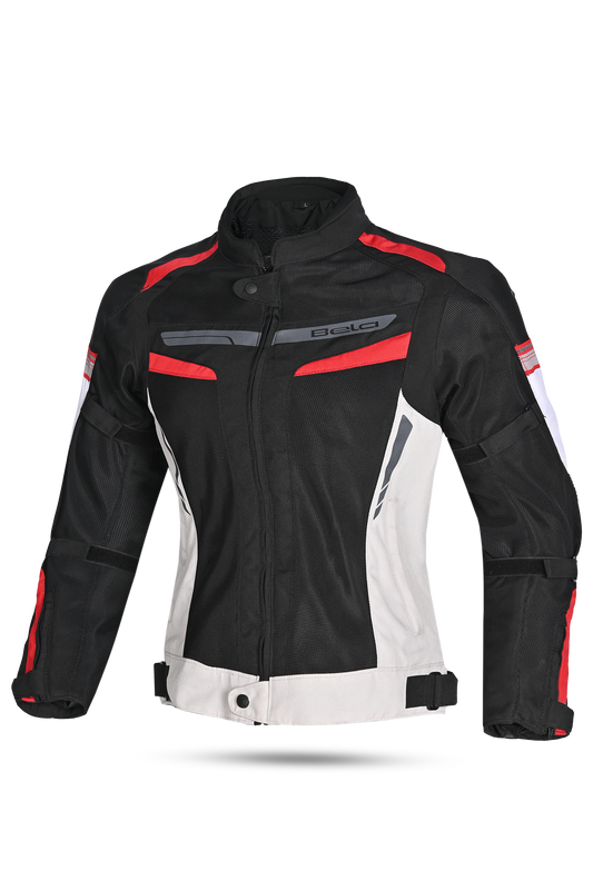 Bela Sprinter Giacca moto per donna Nero/Ghiaccio/Rosso 