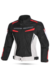Bela Sprinter Giacca moto per donna Nero/Ghiaccio/Rosso 