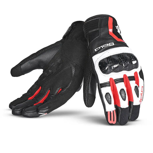 Bela Air Flow Guanti Moto Estivi Nero / Blanco/rosso 