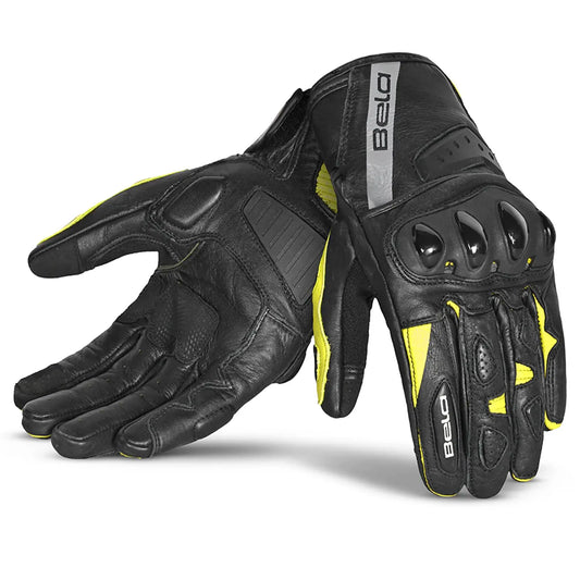 bela blast guanti invernali in pelle - nero/giallo