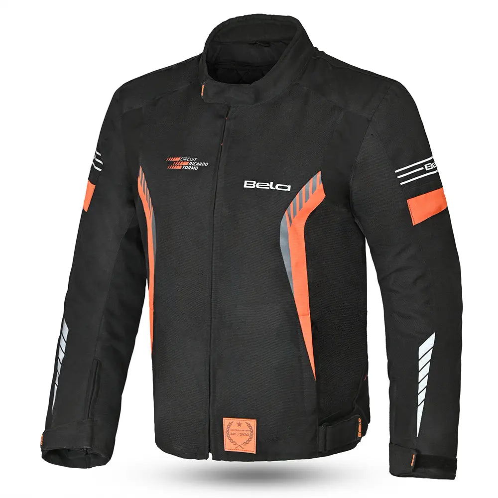 Bela Bradley Nero/Arancione Giacca Tessile da Moto Limited Edition front