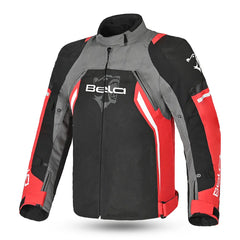 Bela Cordaniel Giacca moto - Nera/Grigio scuro/Rosso front