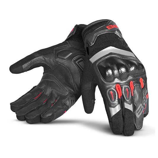 bela daring guanti da moto uomo - nero/rosso