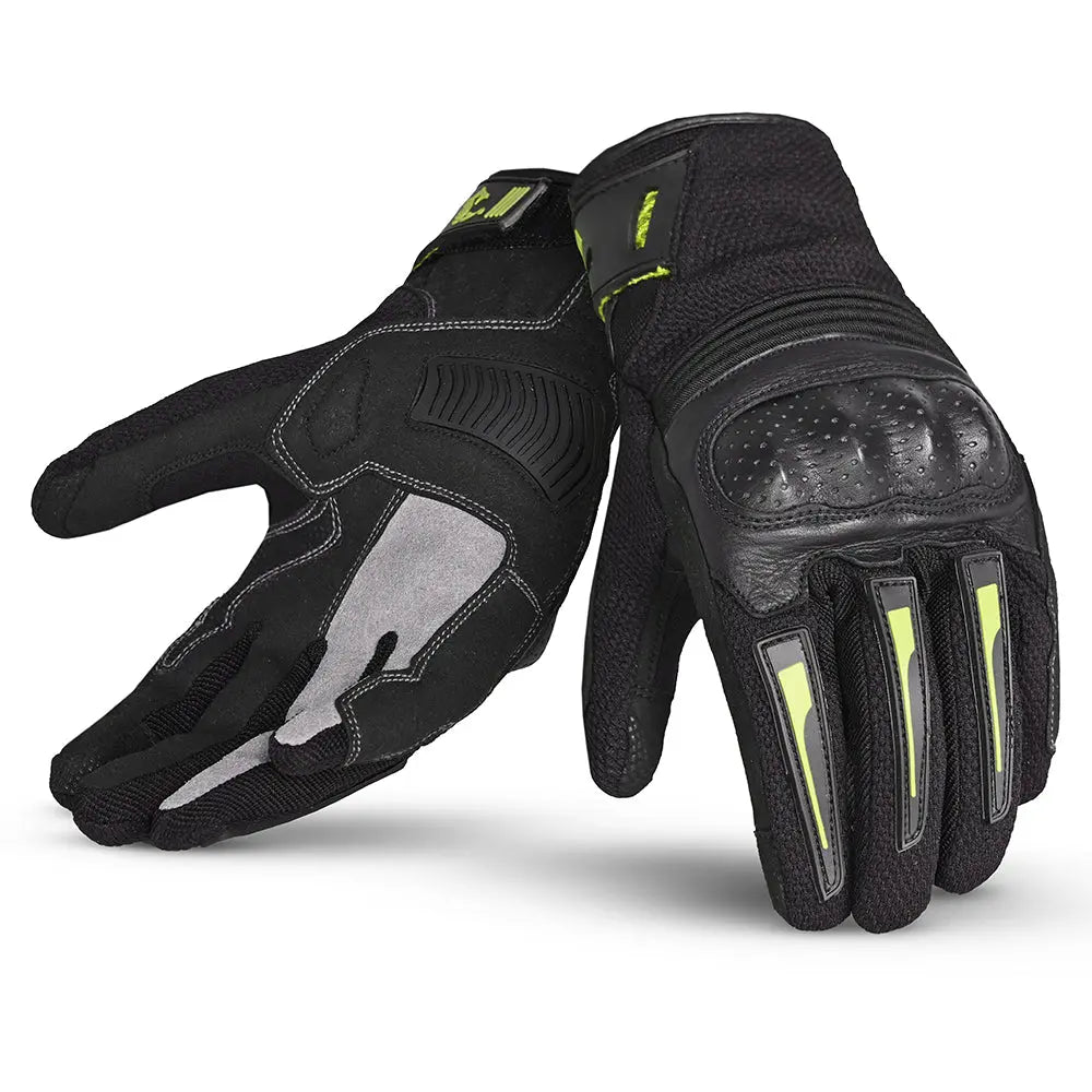Bela Drift Man Guanti Moto in Tessuto Nero Giallo 