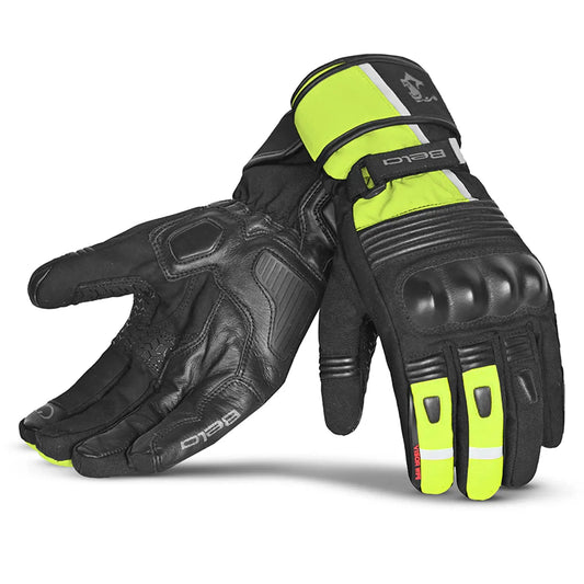 Bela Ice Winter WP Guanti Moto Nero/Giallo Fluor 