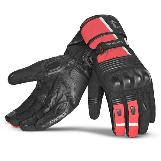 Bela Ice Winter WP Guanti Moto Nero/Rosso 