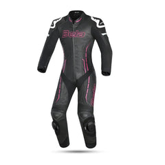 Bela Rocket Bianco Nero rosa 1PC Tute in Pelle Di Canguro Mix Donna front