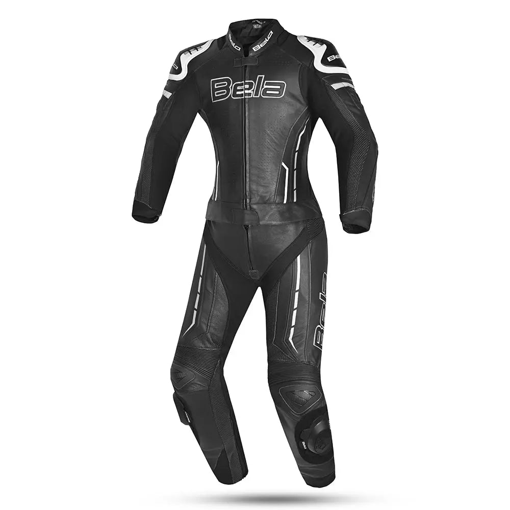 Bela Rocket  Grigio nero 2PC Tute in Pelle Di Canguro Mix Donna front