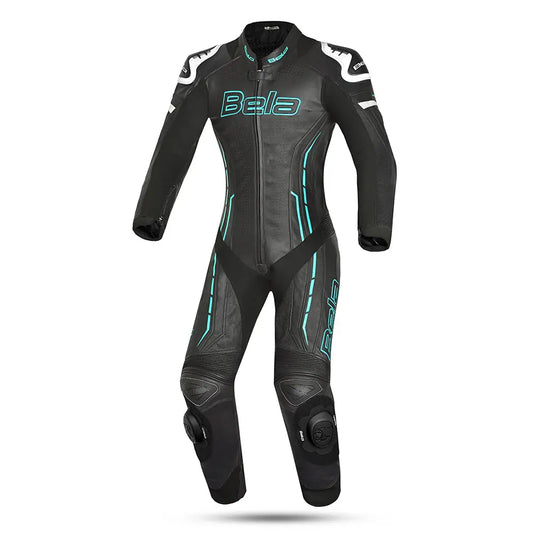 Bela Rocket Nero blu 1PC Tute in Pelle Di Canguro Mix Donna front