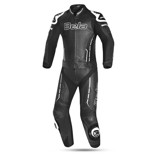 Bela Rocket nero Blanco 2PC Tute in Pelle Di Canguro Mix Uomo front