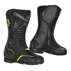 Bela Strip stivali da moto sportivo Nero/Giallo Flu 