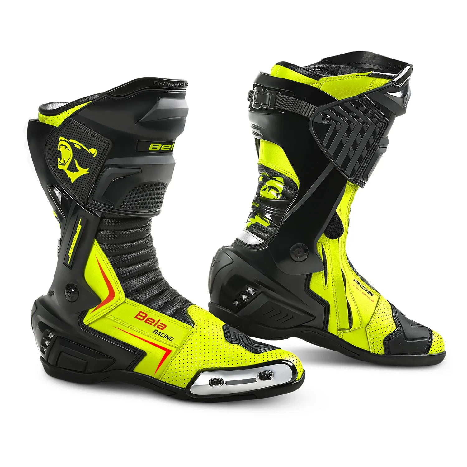 BELA SPEEDO 2.0 STIVALI DI MOTO NERO GAILLIO FLUOR 