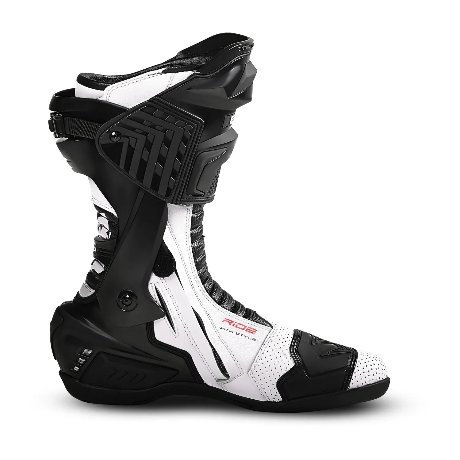 BELA SPEEDO 2.0 STIVALI DI MOTO BIANCO NERO BIANCO 
