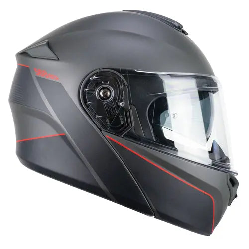 CGM 568X BER CITY Moto Modulare Caschi Grafite Rosso satinato