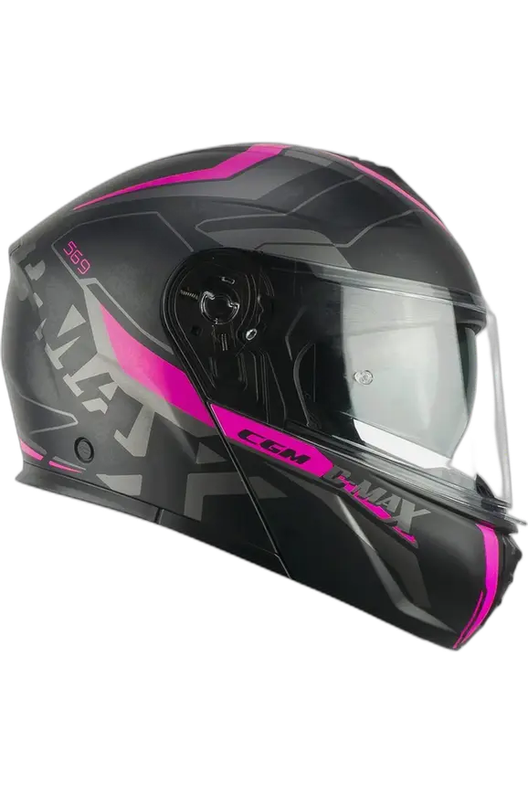 CGM 569G C-MAX CITY Moto Modulare Nero Fucsia Fluo Opaco 