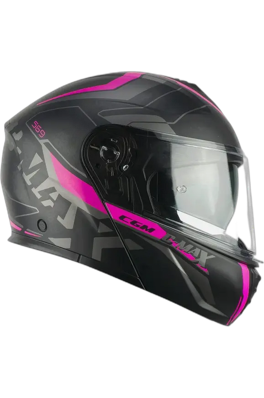 CGM 569G C-MAX CITY Moto Modulare Nero Fucsia Fluo Opaco 
