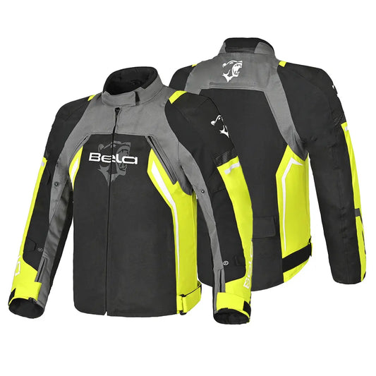 Bela Cordaniel Giacca moto Nera/Grigio scuro/Fluor giallo 