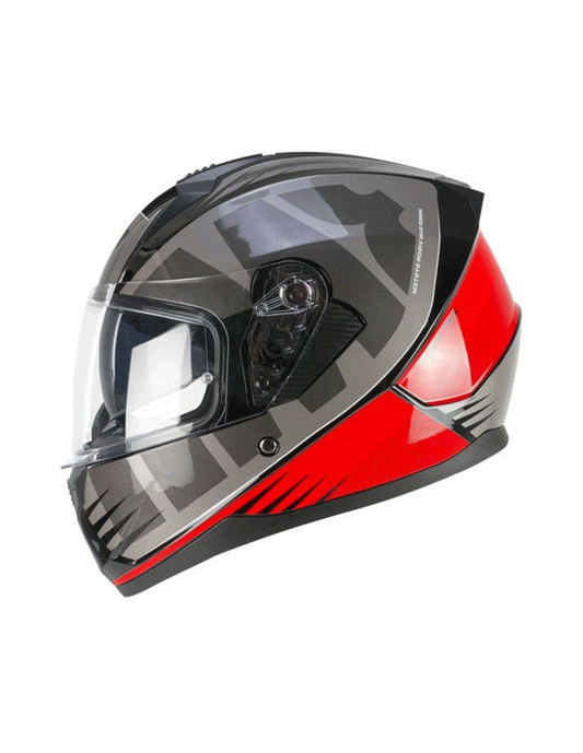 Casco Moto Integrale SPEEDER  Grigio Rosso SKA-P