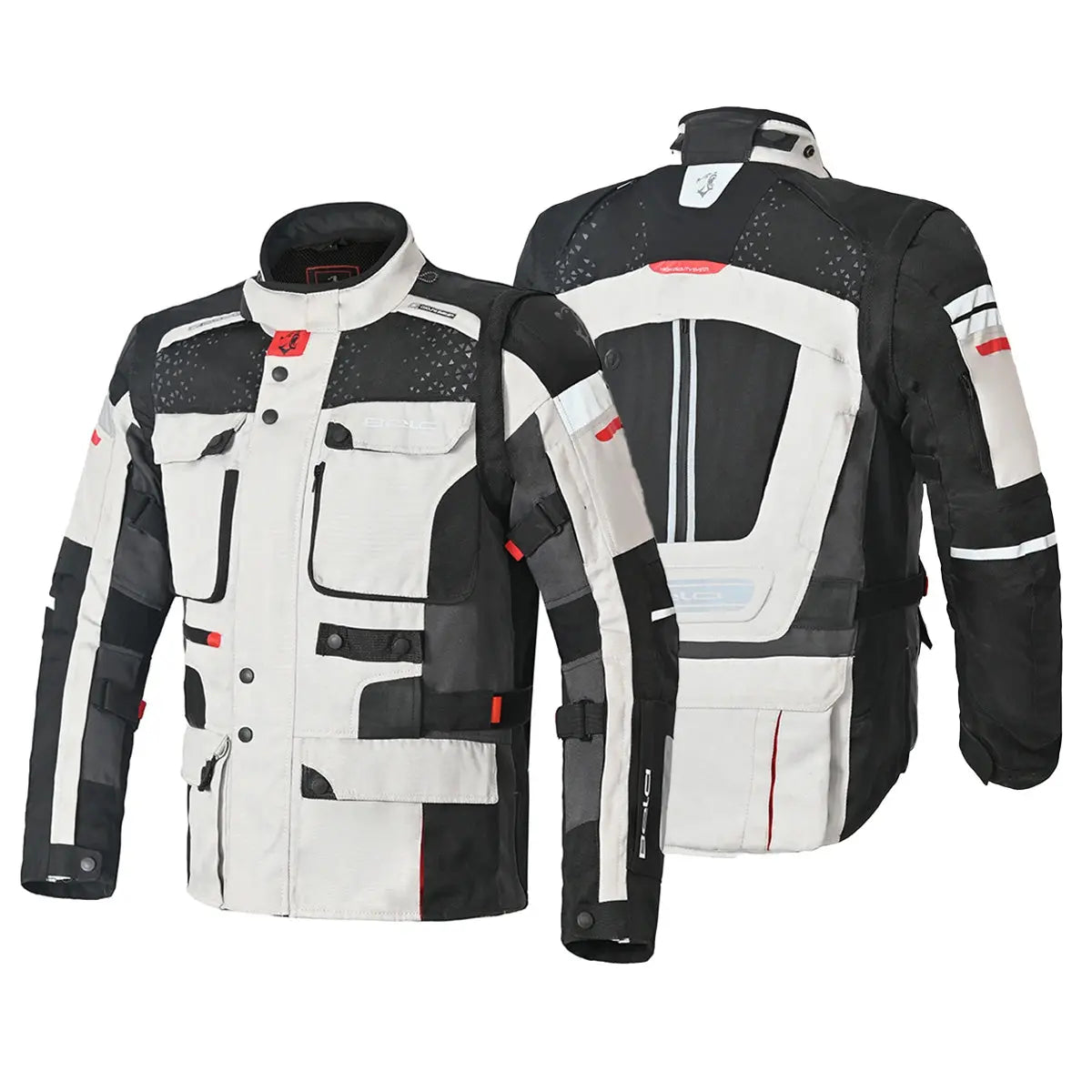 Bela Cross Road Extreme WP Giacca Tre strati moto per uomo Ice / Nero / Grigio ( Maniche removibili ) 