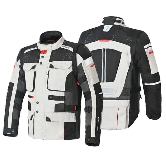 Bela Cross Road Extreme WP Giacca Tre strati moto per uomo Ice / Nero / Grigio ( Maniche removibili ) 