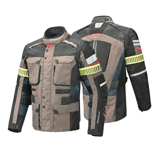 Bela Cross Road Extreme WP Giacca Tre strati moto per uomo Navy Blue / Marron ( Maniche removibili ) 