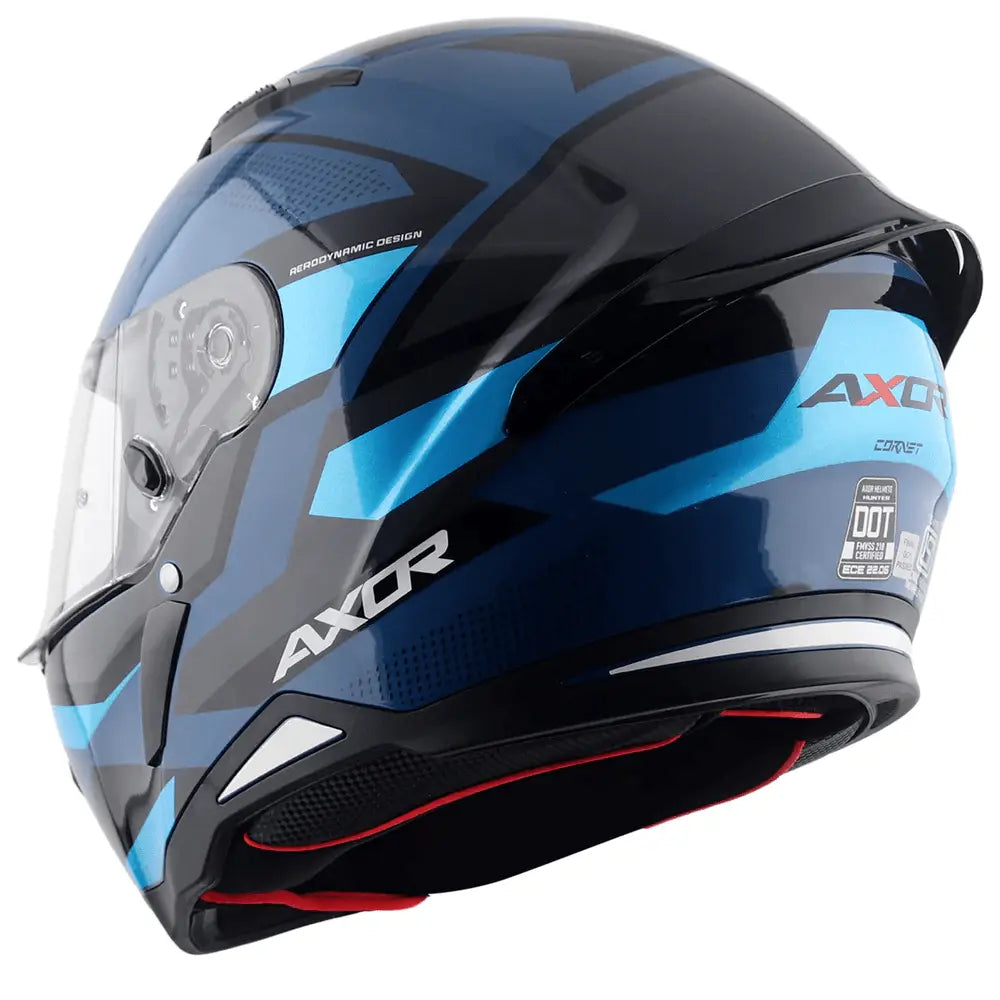 AXOR Helmets HUNTER CORNET CASCHI INTEGRALE NERO BLU 
