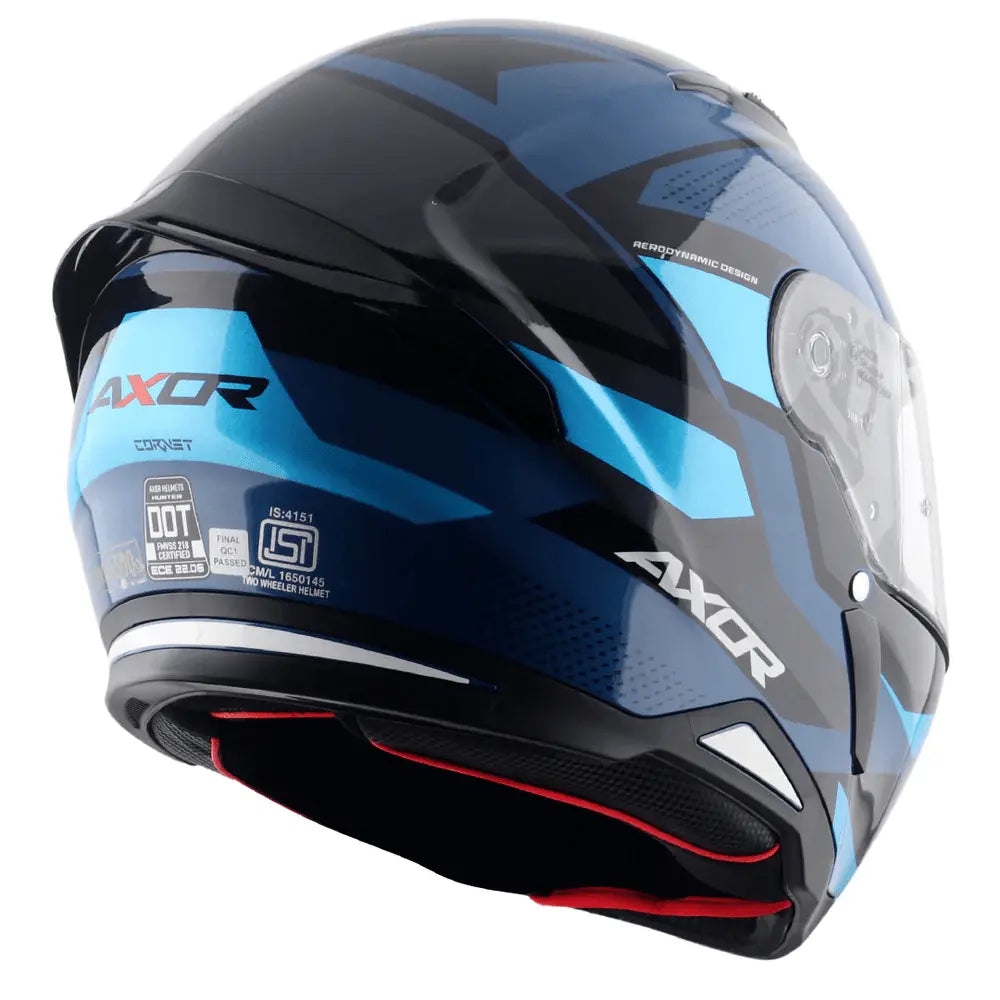 AXOR Helmets HUNTER CORNET CASCHI INTEGRALE NERO BLU 