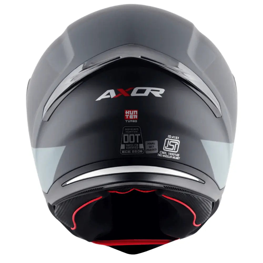 AXOR Helmets HUNTER TURBO CASCHI INTEGRALE NERO OPACO GRIGIO 