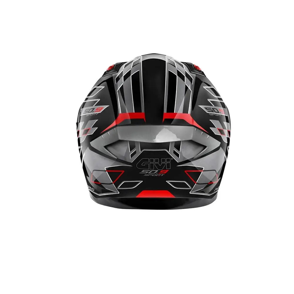 GIVI 50.9 Aggression Moto Integrale Caschi Titanio Nero Rosso 