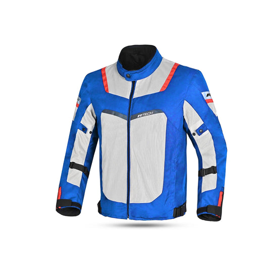 R-Tech Spiral Mesh Giacca moto estiva tessuto Blu ghiaccio Rossa 