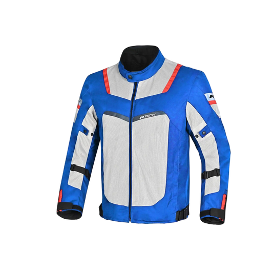 R-Tech Spiral Mesh Giacca moto estiva tessuto Blu ghiaccio Rossa 