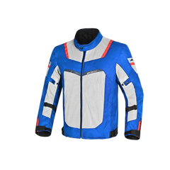 R-Tech Spiral Mesh Giacca moto estiva tessuto Blu ghiaccio Rossa 