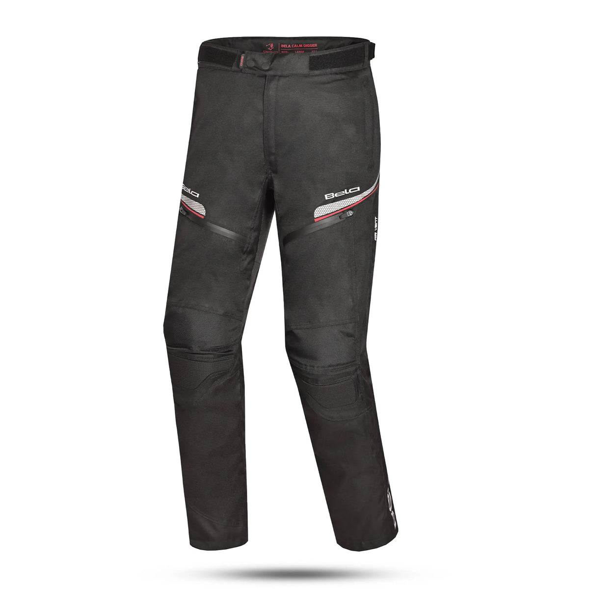 BELA - Pantalón Textil Calm Digger 34L Nero/Rojo 