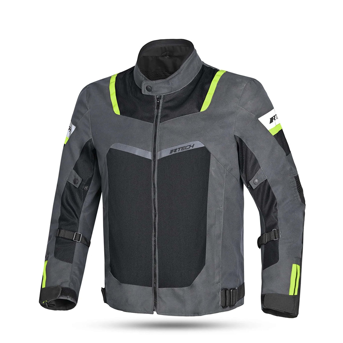 R-TECH SPIRAL MESH CHAQUETA DE MOTO DE HOMBRE TEXTIL  GRIS NEGRO AMARILLO FLOUR 