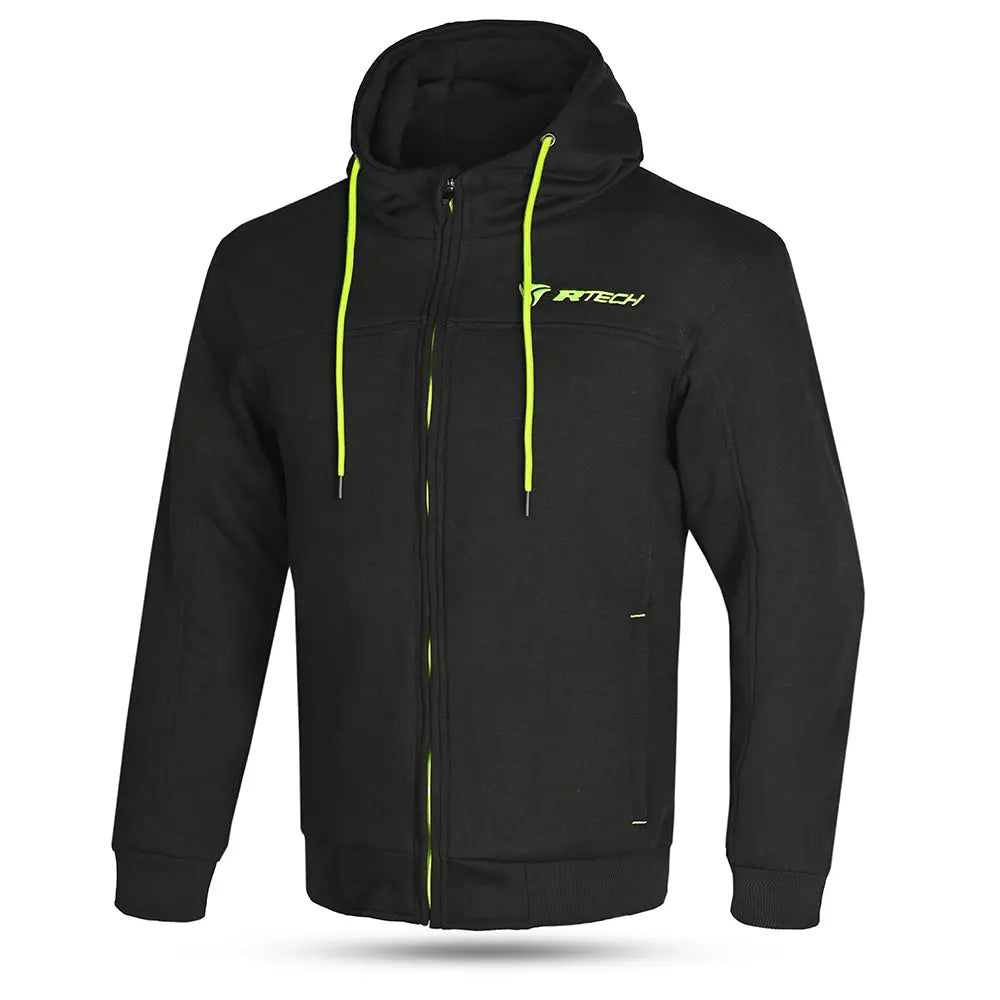 R-TECH – Suspention Felpa con cappuccio con protezione - Nero/Giallo 