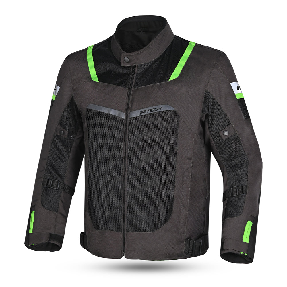R-TECH SPIRAL MESH CHAQUETA DE MOTO DE HOMBRE TEXTIL  MUD NEGRO VERDE 